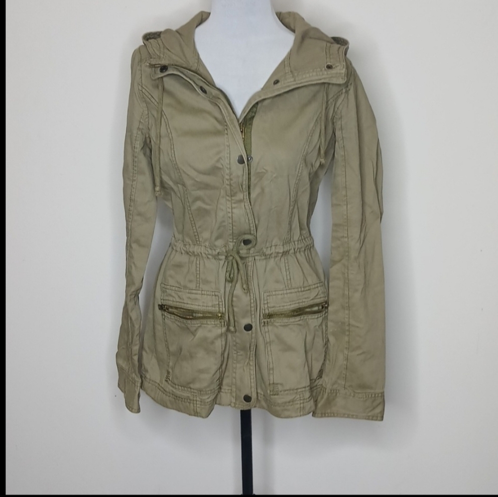 Hollister Olive Green Utility Coat Size Small